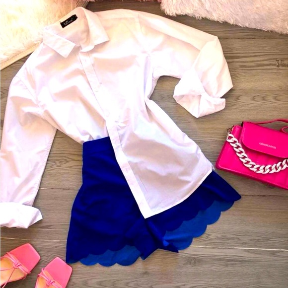 High-waisted fan-trim shorts - Picture 2 of 6